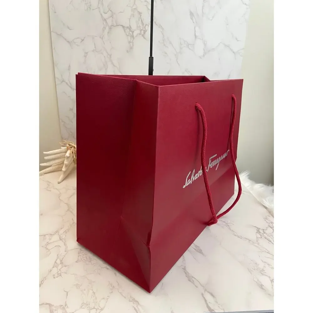 Salvatore Ferragamo Retail Red Heavy Paper Shopping Bag NWOT